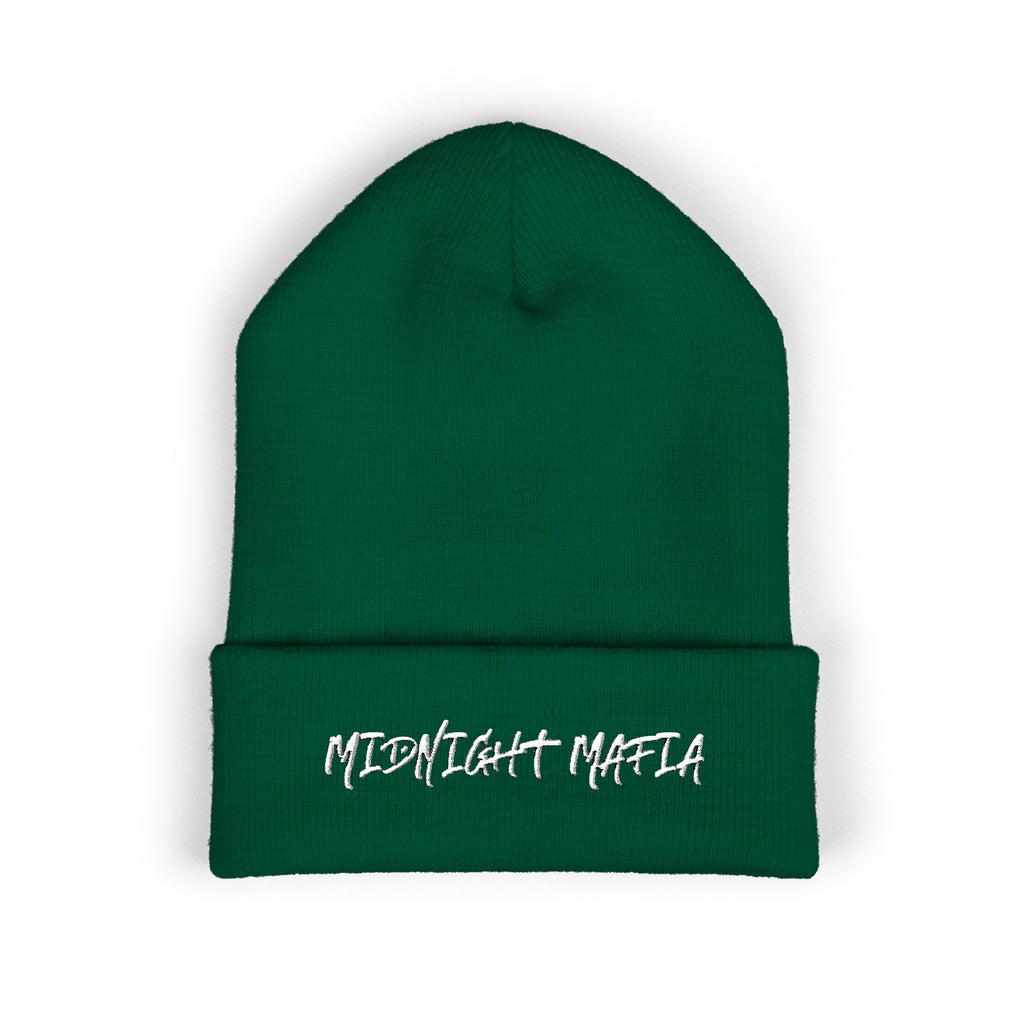 Embroidered Classic Cuffed Beanie — Midnight Mafia Block Logo Winter Hat