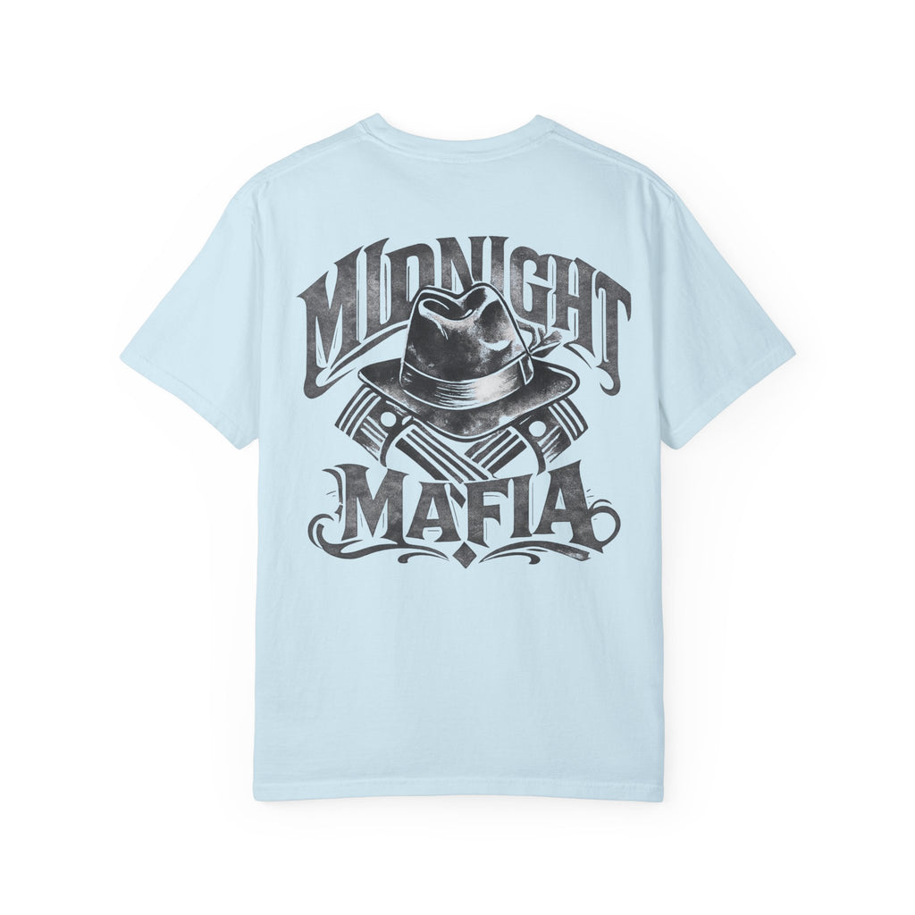 Midnight Mafia Graphic T-Shirt — Vintage Hat & Pistons Design