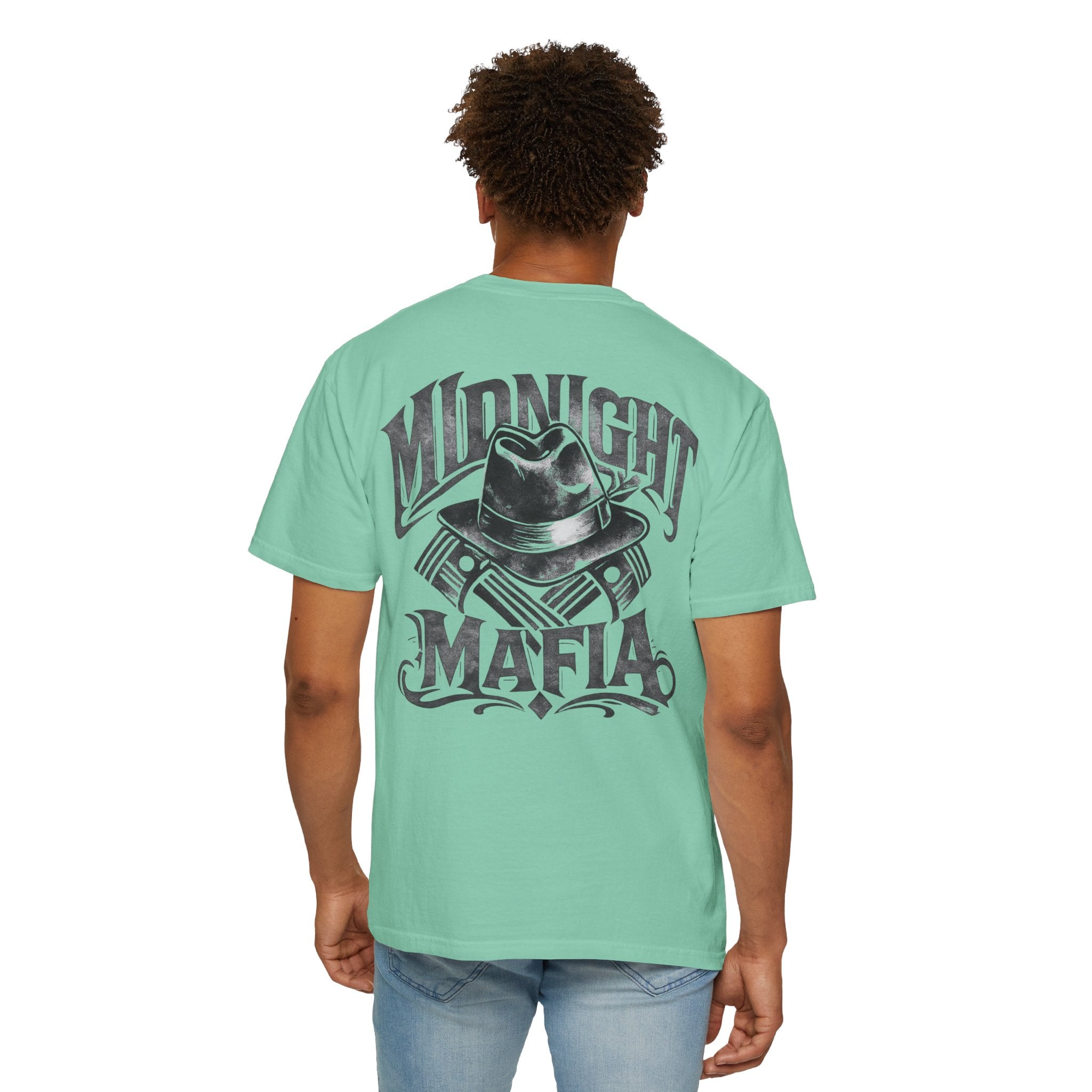 Midnight Mafia Graphic T-Shirt — Vintage Hat & Pistons Design