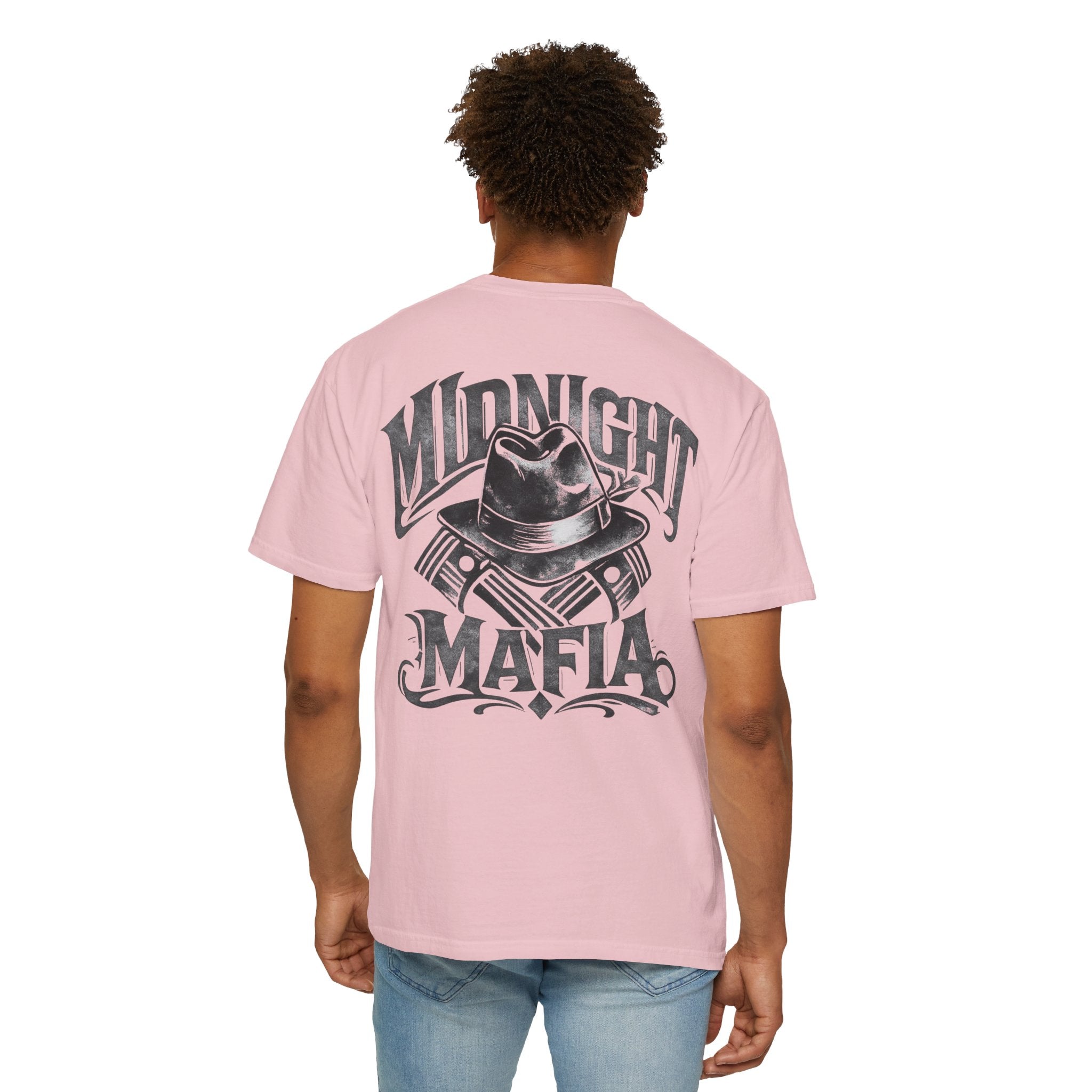 Midnight Mafia Graphic T-Shirt — Vintage Hat & Pistons Design