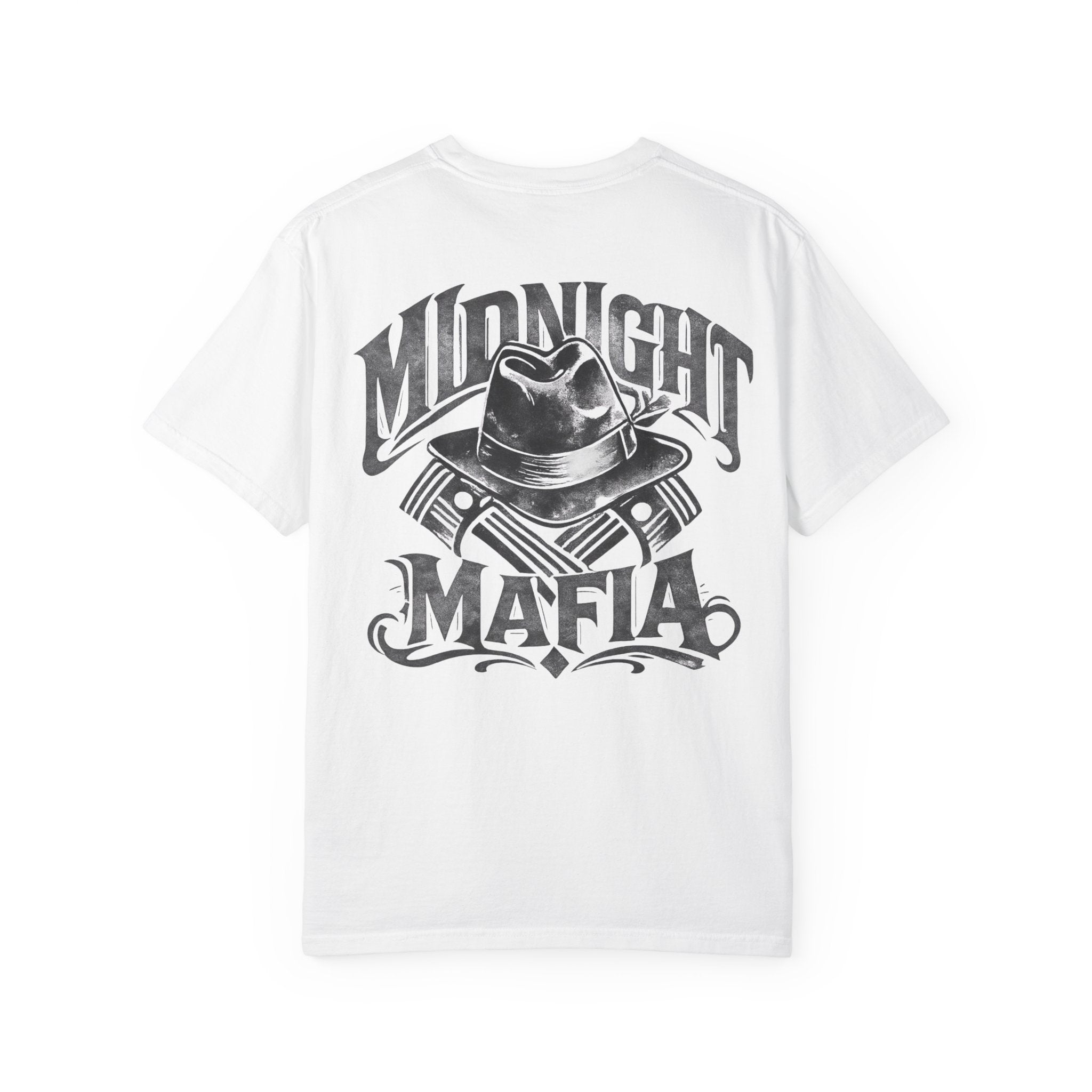 Midnight Mafia Graphic T-Shirt — Vintage Hat & Pistons Design