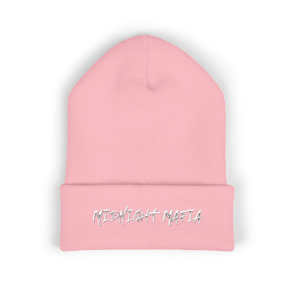 Embroidered Classic Cuffed Beanie — Midnight Mafia Block Logo Winter Hat