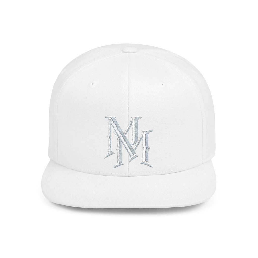 Flat Bill Snapback Hat — Embroidered "MM" Monogram Streetwear Cap