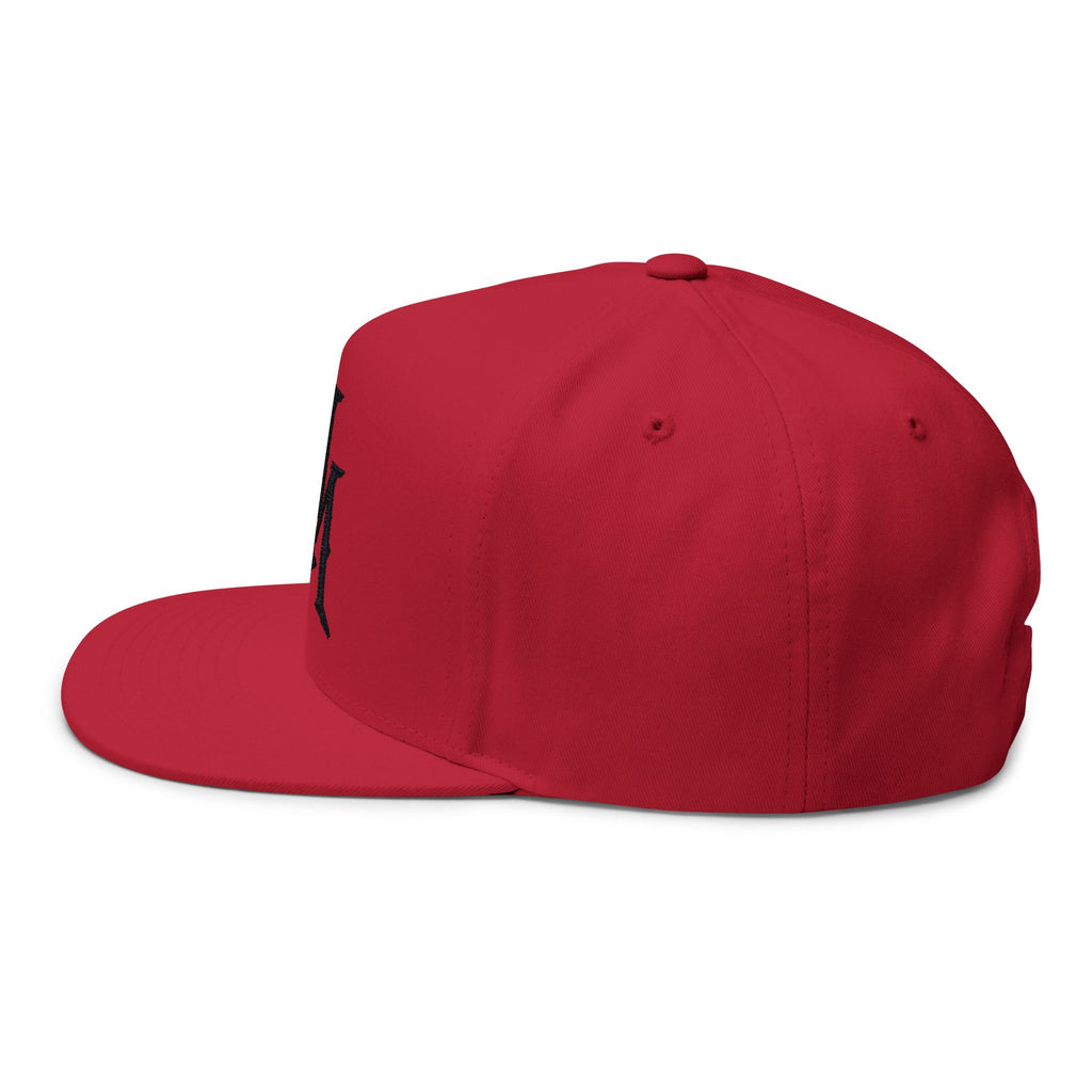 Stylish Flat Bill Cap with Embroidered "MM"Design - Midnight Mafia