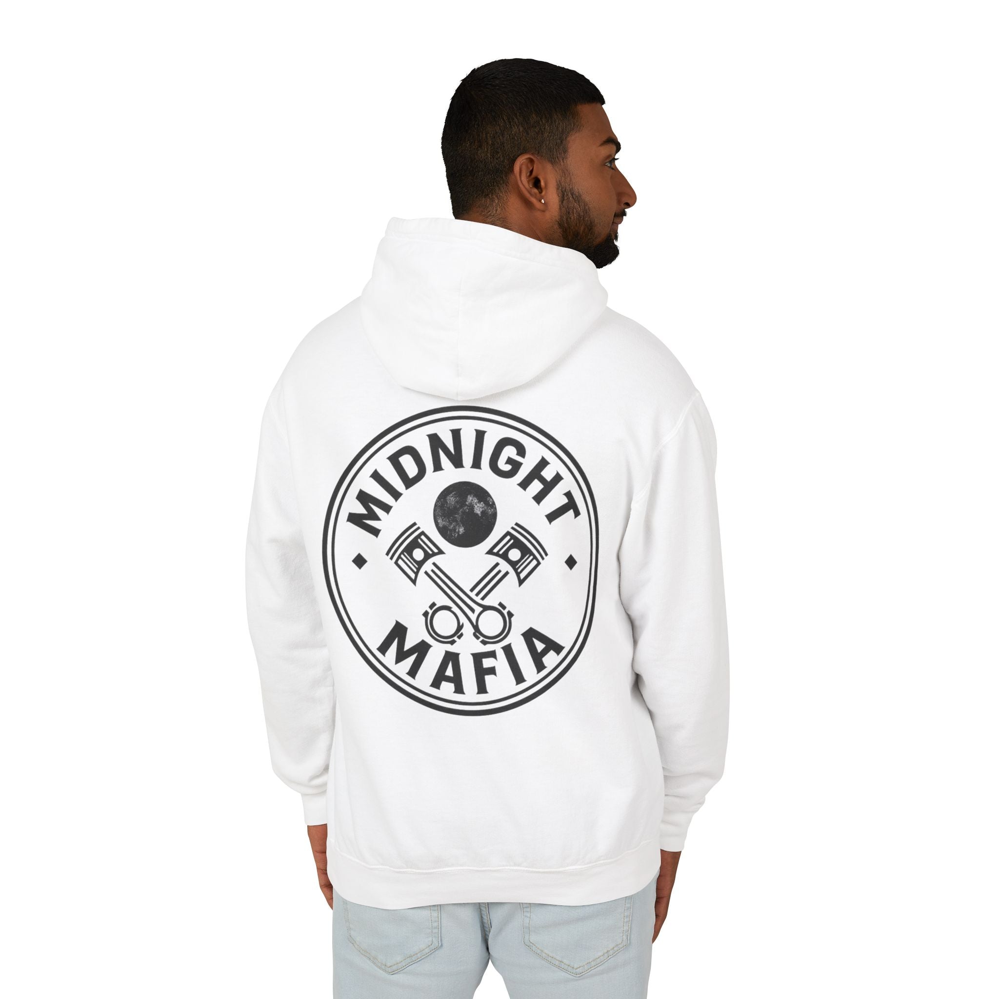 Midnight Mafia Hoodie — Vintage Piston Logo Lightweight Hooded Sweatshirt