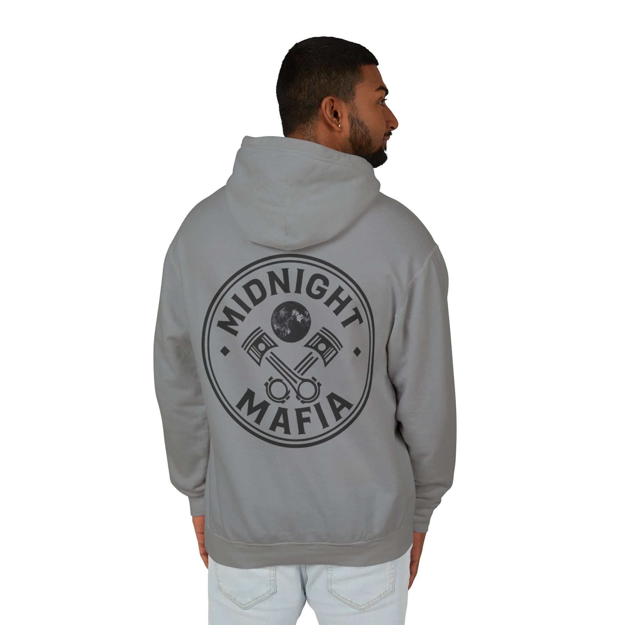 Midnight Mafia Hoodie — Vintage Piston Logo Lightweight Hooded Sweatshirt