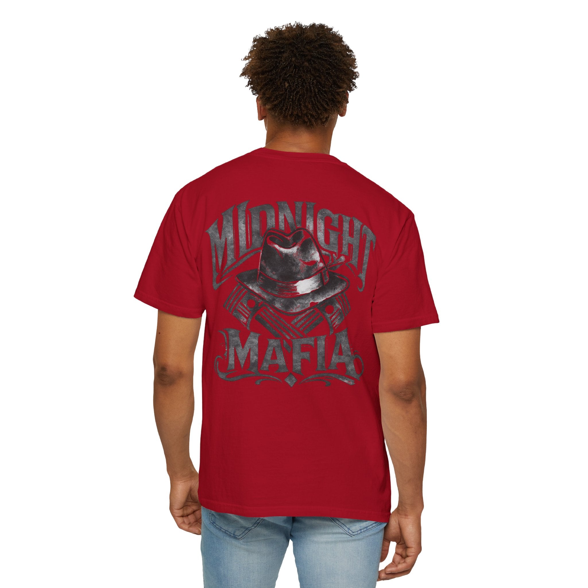 Midnight Mafia Graphic T-Shirt — Vintage Hat & Pistons Design