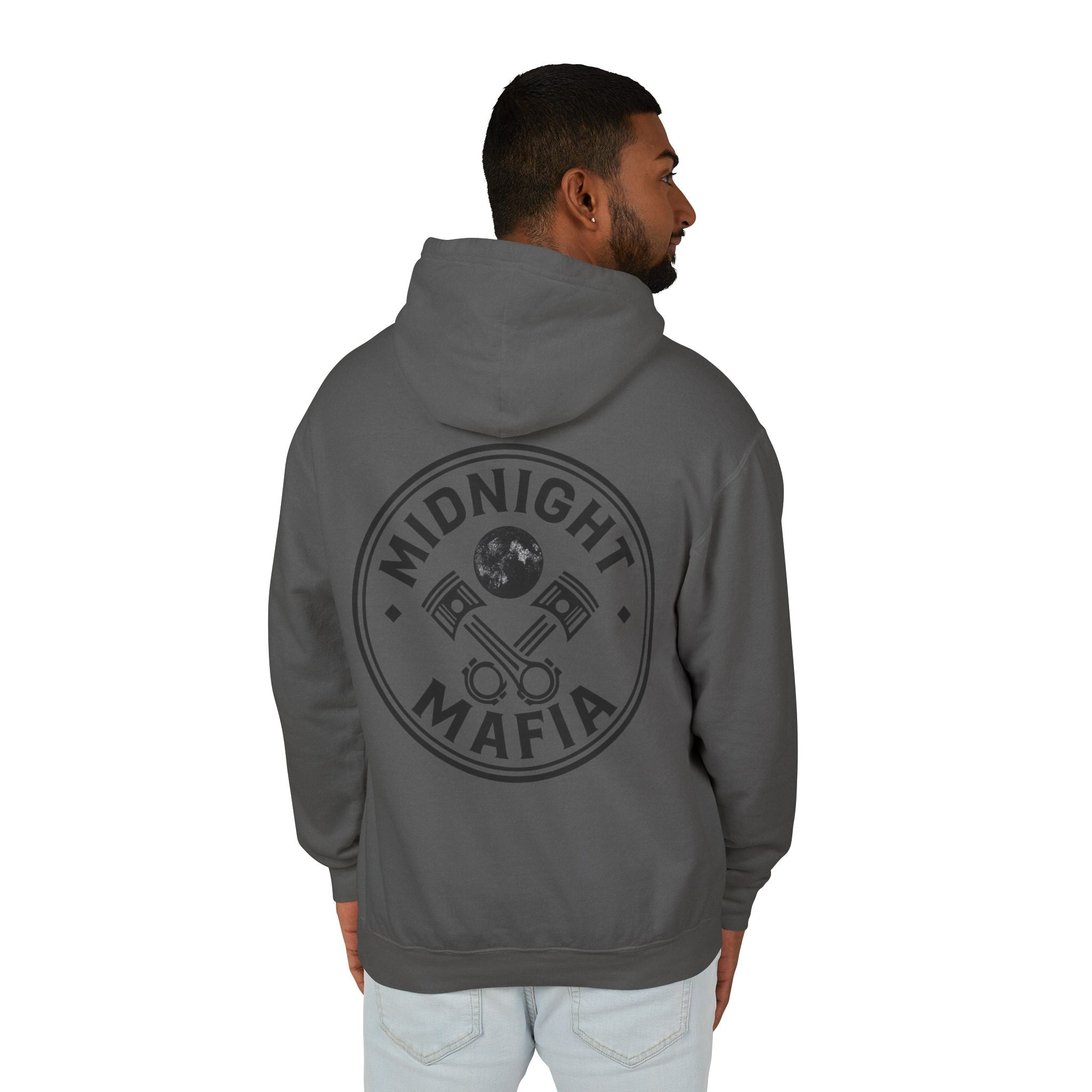 Midnight Mafia Hoodie — Vintage Piston Logo Lightweight Hooded Sweatshirt