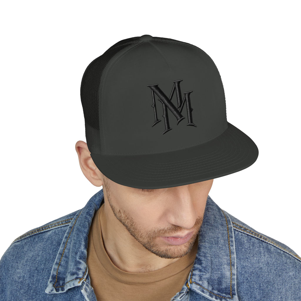 Monogram 'MM' Embroidered Trucker Cap — Classic Vintage Logo Snapback