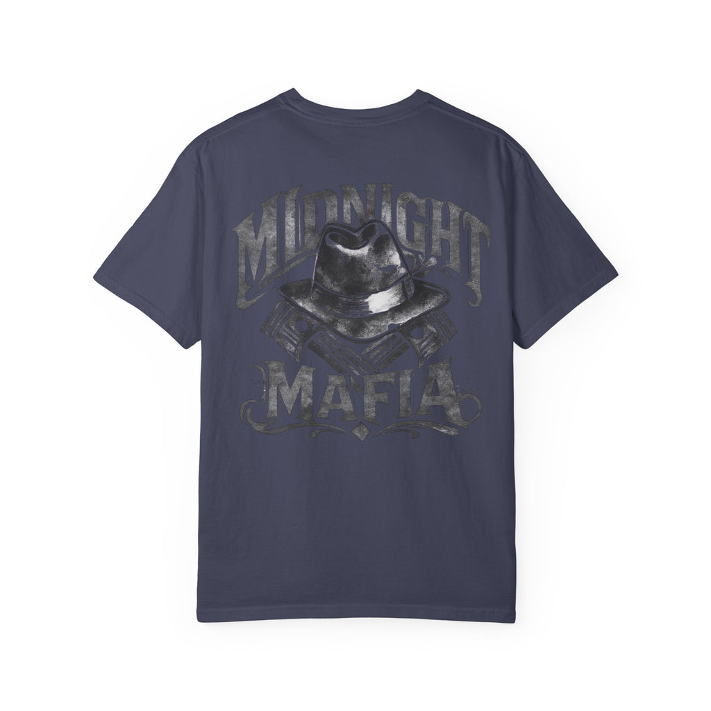 Midnight Mafia Graphic T-Shirt — Vintage Hat & Pistons Design